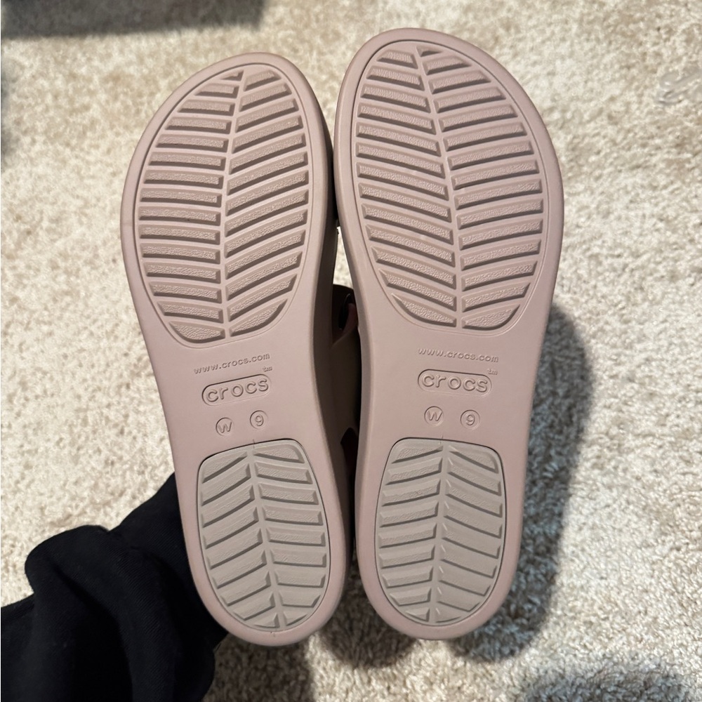 Crocs Women's Tan Platform Sandals - Picture 3 of 3